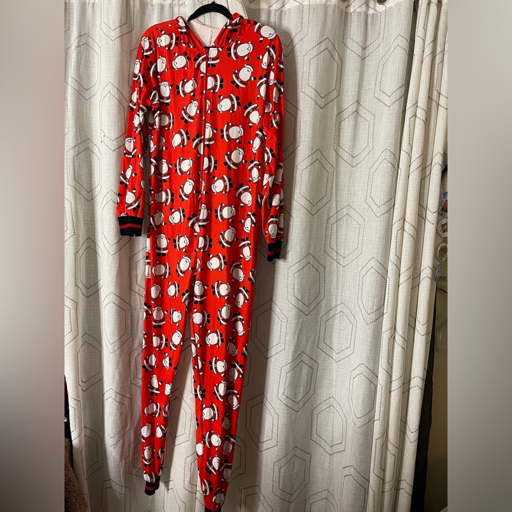 Women’s S Onesie Christmas Pajamas Long Sleeve Ribbed Ankle/Cuffs Party Holiday